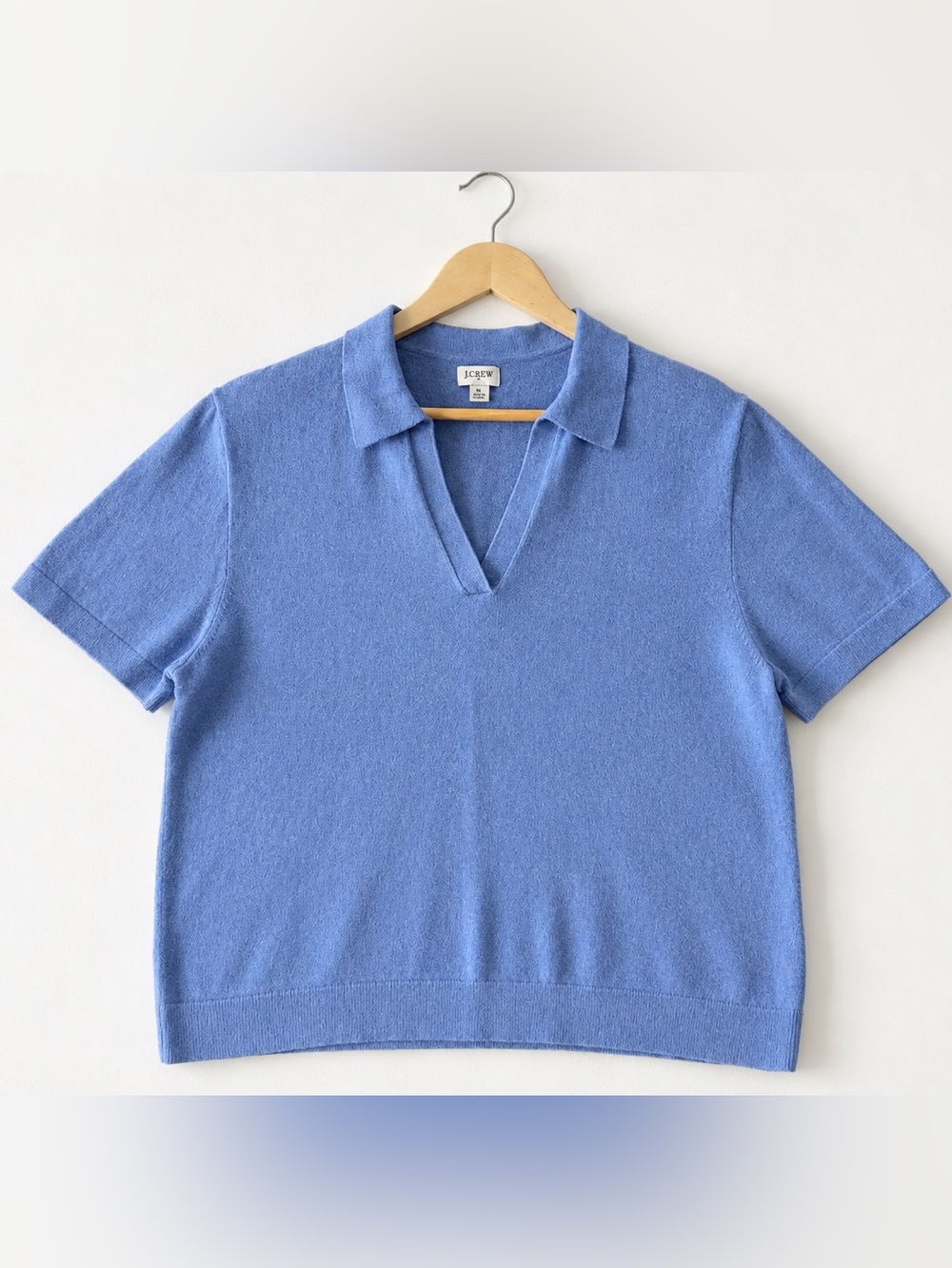 J. Crew Light Blue Short-Sleeve Polo Sweater